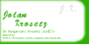 jolan krosetz business card